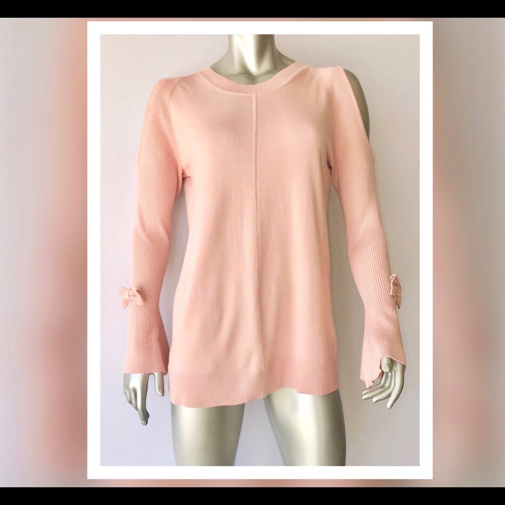 KARL LAGERFELD PARIS ~ Cold Shoulder Bow Sweater.